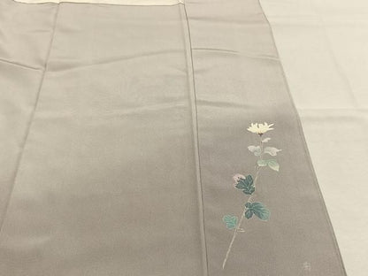 平和屋着物●訪問着　友禅　作家者　枝花文　暈し染め　正絹　逸品　AABN3657fy