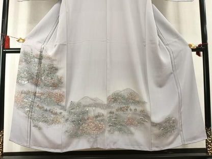 平和屋着物●中国三大刺繍　スワトウ刺繍　汕頭刺繍　総刺繍　色留訪問着　人物風景文　暈し染め　金糸　正絹　逸品　AABN3664fy