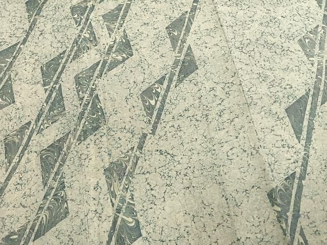 平和屋着物●訪問着　紬地　幾何学文　墨流し文様　やまと誂製　正絹　逸品　AABN3667fy