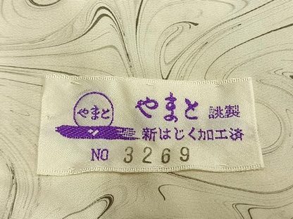平和屋着物●訪問着　紬地　幾何学文　墨流し文様　やまと誂製　正絹　逸品　AABN3667fy