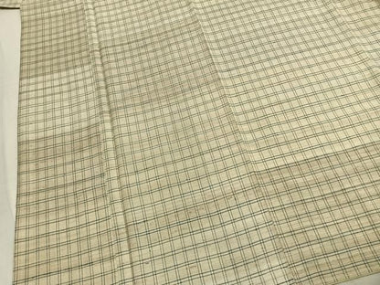平和屋着物●上質な紬　 格子　正絹　逸品　AABN3668fy