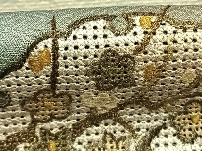平和屋着物●中国三大刺繍　スワトウ刺繍　汕頭刺繍　総刺繍　訪問着　雪輪風景花文　暈し染め　金糸　金彩　正絹　逸品　AABN3669fy