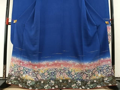 平和屋着物●豪華振袖　辻が花　暈し染め　金彩　正絹　逸品　AABN3670fy