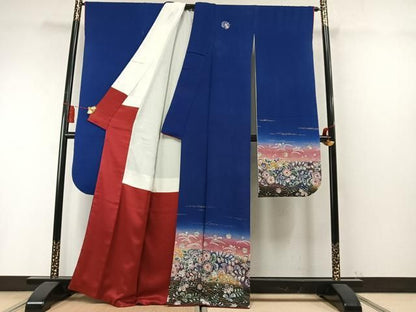平和屋着物●豪華振袖　辻が花　暈し染め　金彩　正絹　逸品　AABN3670fy