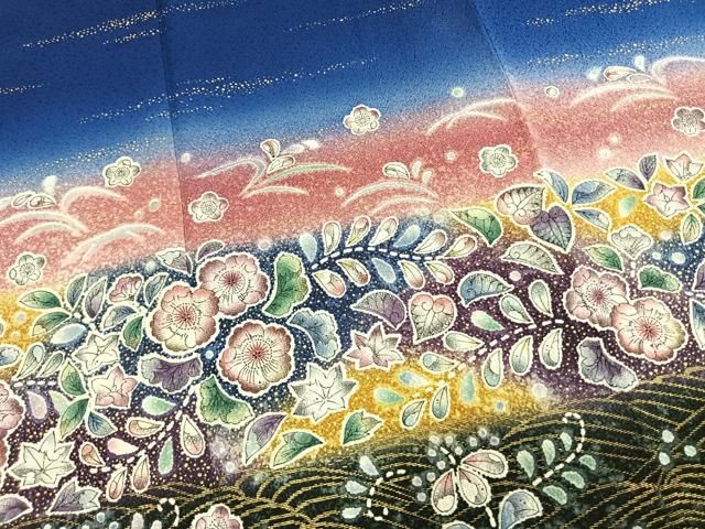 平和屋着物●豪華振袖　辻が花　暈し染め　金彩　正絹　逸品　AABN3670fy