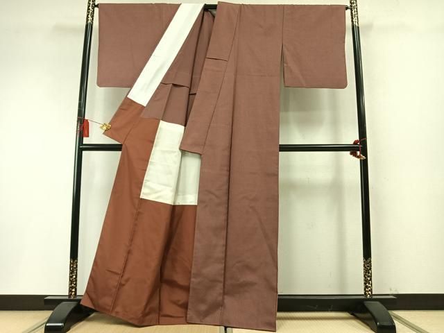 平和屋着物●上質な紬　霞文　背抜き仕立て　正絹　逸品　未使用　AABN3675fy