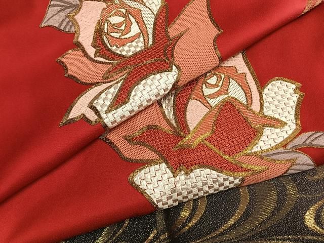平和屋着物●中国三大刺繍　スワトウ刺繍　汕頭刺繍　振袖　駒刺繍　寿光織　流水花文　暈し染め　金糸　正絹　逸品　AABN3680fy