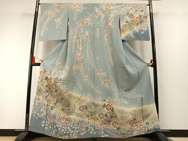 平和屋着物●訪問着　辻が花　絞り　暈し染め　金彩　正絹　逸品　AABN3681fy