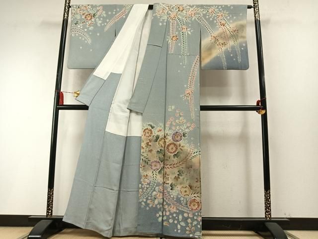 平和屋着物●訪問着　辻が花　絞り　暈し染め　金彩　正絹　逸品　AABN3681fy