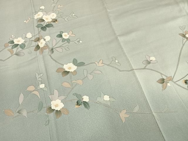 平和屋着物●訪問着　友禅　作家者　枝花文　暈し染め　鈴乃屋扱い　正絹　逸品　AABN3684fy