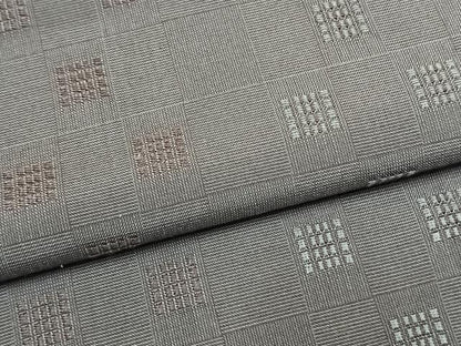 平和屋着物●上質な紬　花織　市松文　正絹　逸品　AABN3686fy