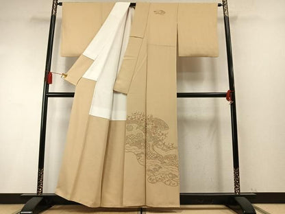 平和屋着物●中国三大刺繍　スワトウ刺繍　汕頭刺繍　総刺繍　訪問着　地紙花文　正絹　逸品　AABN3687fy