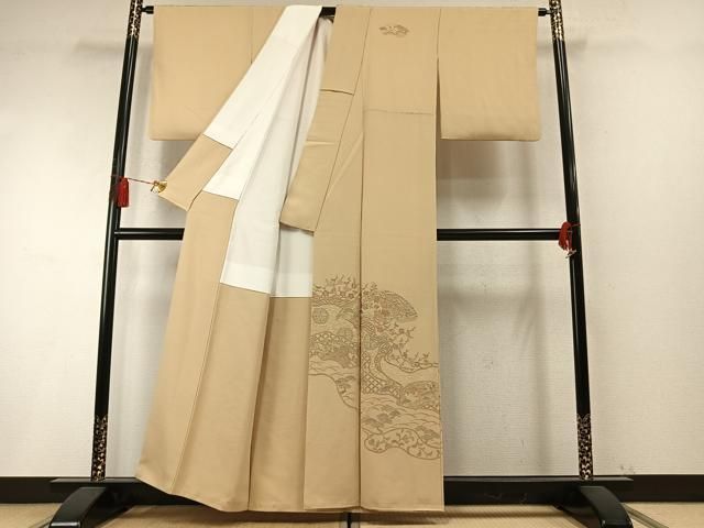 平和屋着物●中国三大刺繍　スワトウ刺繍　汕頭刺繍　総刺繍　訪問着　地紙花文　正絹　逸品　AABN3687fy