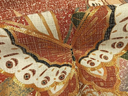 平和屋着物●豪華振袖　駒刺繍　花蝶文　暈し染め　金彩　銀通し地　ロング丈　正絹　逸品　AABN3690fy