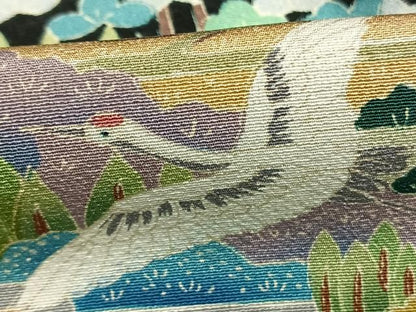 平和屋着物●豪華黒留袖　友禅　作家者　松竹梅　飛鶴枝梅文　正絹　逸品　未使用　AABN3692fy