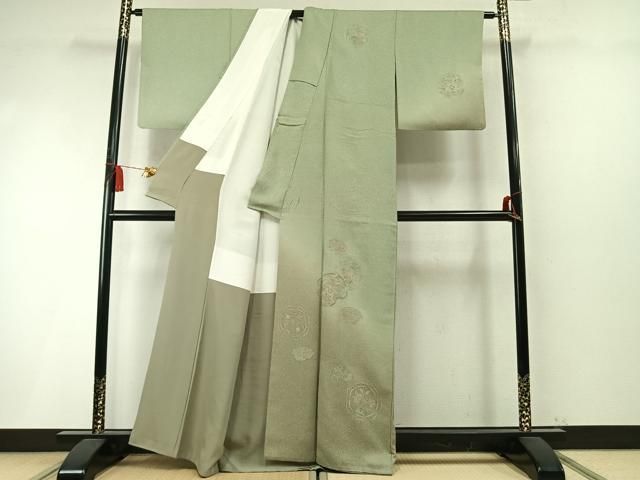 平和屋着物●中国三大刺繍　スワトウ刺繍　汕頭刺繍　総刺繍　訪問着　舞蝶花鳥文　暈し染め　正絹　逸品　AABN3694fy