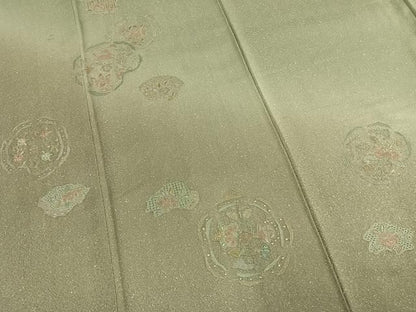 平和屋着物●中国三大刺繍　スワトウ刺繍　汕頭刺繍　総刺繍　訪問着　舞蝶花鳥文　暈し染め　正絹　逸品　AABN3694fy