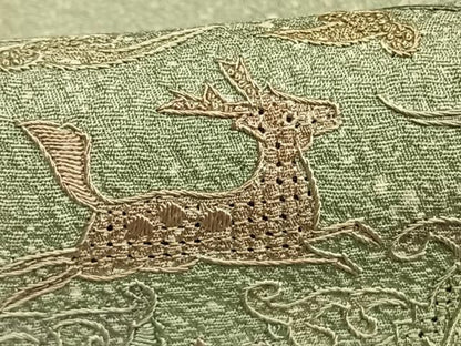 平和屋着物●中国三大刺繍　スワトウ刺繍　汕頭刺繍　総刺繍　訪問着　舞蝶花鳥文　暈し染め　正絹　逸品　AABN3694fy
