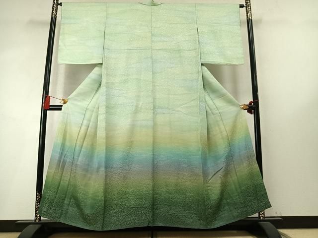 平和屋着物●訪問着　霞文　銀通し地　正絹　逸品　AABN3701fy