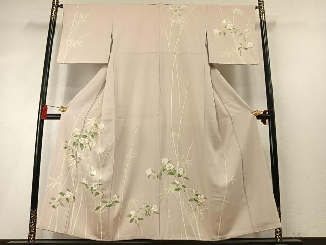 平和屋着物●訪問着　駒刺繍　枝花文　金彩　正絹　逸品　AABN3702fy