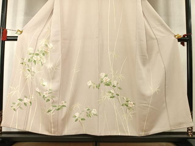 平和屋着物●訪問着　駒刺繍　枝花文　金彩　正絹　逸品　AABN3702fy