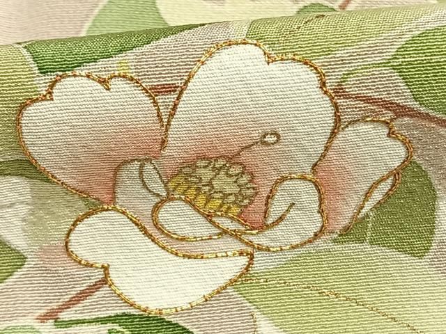 平和屋着物●訪問着　駒刺繍　枝花文　金彩　正絹　逸品　AABN3702fy