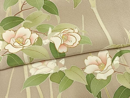 平和屋着物●訪問着　駒刺繍　枝花文　金彩　正絹　逸品　AABN3702fy