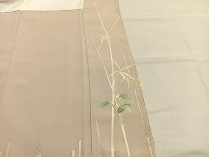 平和屋着物●訪問着　駒刺繍　枝花文　金彩　正絹　逸品　AABN3702fy