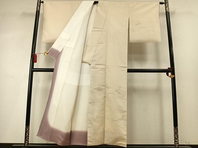 平和屋着物●訪問着　紬地　100亀甲　兎　露芝文　正絹　逸品　AABN3705fy