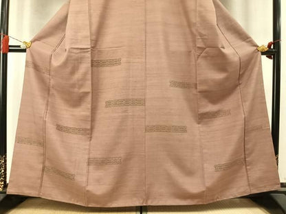 平和屋着物●訪問着　紬地　花織　幾何学文様　正絹　逸品　AABN3707fy