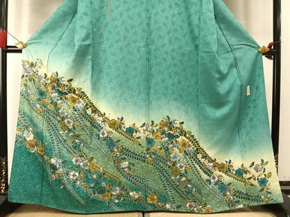 平和屋着物●訪問着　作家者　辻が花　絞り　暈し染め　正絹　逸品　AABN3708fy