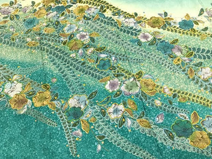 平和屋着物●訪問着　作家者　辻が花　絞り　暈し染め　正絹　逸品　AABN3708fy