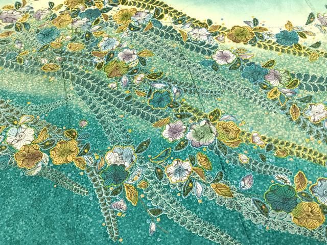 平和屋着物●訪問着　作家者　辻が花　絞り　暈し染め　正絹　逸品　AABN3708fy
