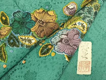 平和屋着物●訪問着　作家者　辻が花　絞り　暈し染め　正絹　逸品　AABN3708fy