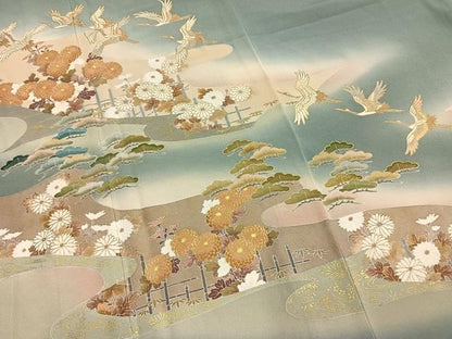 平和屋着物●豪華色留袖　作家者　飛鶴松花文　暈し染め　金彩　正絹　逸品　AABN3713fy