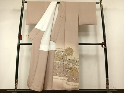 平和屋着物●中国三大刺繍　スワトウ刺繍　汕頭刺繍　総刺繍　色留袖　作家者　吉祥唐草花文　暈し染め　正絹　逸品　AABN3714fy