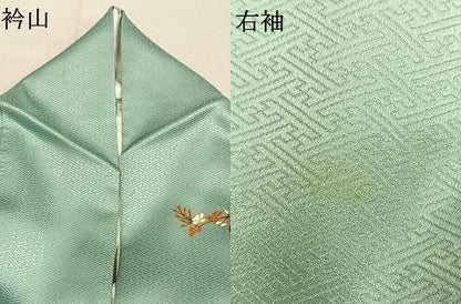 平和屋着物●訪問着　扇面花文　暈し染め　金銀彩　正絹　逸品　AABN3715fy