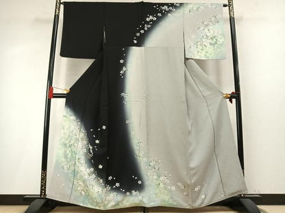 平和屋着物●訪問着　舞桜文　暈し染め　金彩　正絹　逸品　AABN3718fy