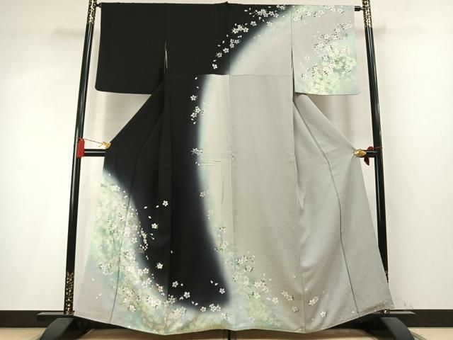 平和屋着物●訪問着　舞桜文　暈し染め　金彩　正絹　逸品　AABN3718fy