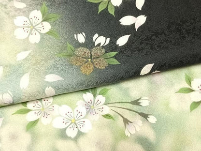 平和屋着物●訪問着　舞桜文　暈し染め　金彩　正絹　逸品　AABN3718fy