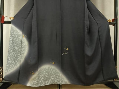 平和屋着物●訪問着　刺繍　舞桜文　暈し染め　金糸　金彩　正絹　逸品　AABN3719fy
