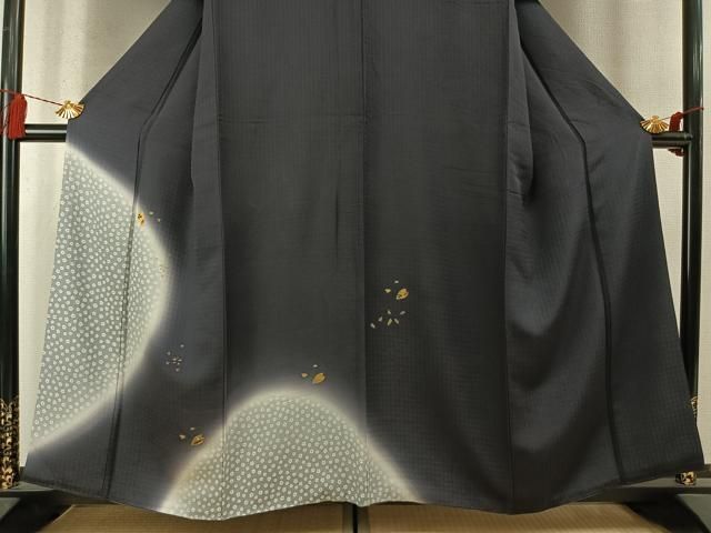 平和屋着物●訪問着　刺繍　舞桜文　暈し染め　金糸　金彩　正絹　逸品　AABN3719fy