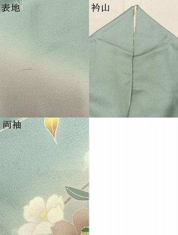 平和屋着物●訪問着　友禅　風景枝花文　暈し染め　正絹　逸品　AABN3723fy
