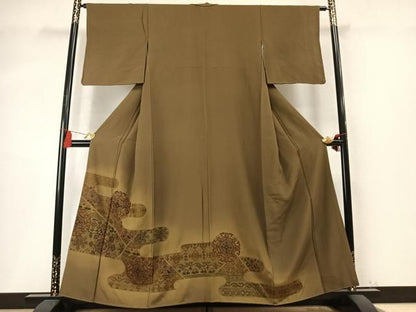平和屋着物●中国三大刺繍　スワトウ刺繍　汕頭刺繍　総刺繍　訪問着　吉祥花鳥文　暈し染め　正絹　逸品　AABN3724fy