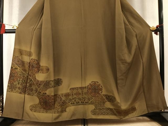 平和屋着物●中国三大刺繍　スワトウ刺繍　汕頭刺繍　総刺繍　訪問着　吉祥花鳥文　暈し染め　正絹　逸品　AABN3724fy