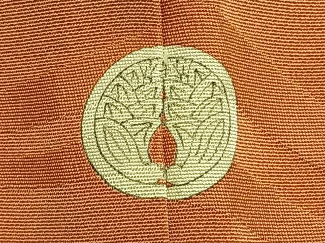 平和屋着物●上質な色無地　流水地紋　黄丹色　正絹　逸品　AABN3727fy