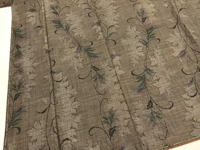 平和屋着物●本場大島紬　9マルキ　花唐草文　正絹　逸品　AABN3731fy