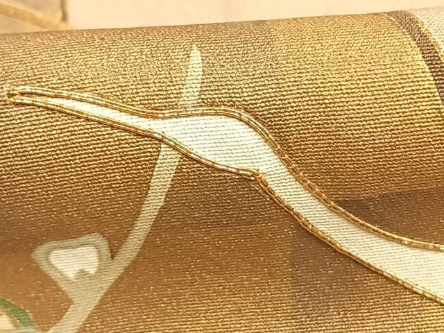 平和屋着物●豪華色留袖　駒刺繍　松竹梅　飛鶴文　金彩　正絹　逸品　未使用　AABN3732fy