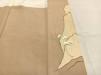 平和屋着物●豪華色留袖　駒刺繍　松竹梅　飛鶴文　金彩　正絹　逸品　未使用　AABN3732fy
