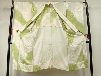 平和屋着物●振袖用長襦袢　無双仕立て　辻が花地紋　暈し染め　正絹　逸品　AABN3739fy